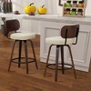 Hrinhom 16.9"W Swivel Bar Chairs Set of 2,Mid-Century Modern Upholstered Bar Stools With Wood Legs - 2 of 4