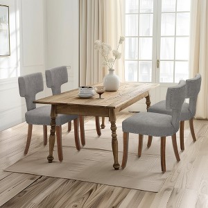 Captiva Designs Dining Chairs with Curved Backrest & Padded Seat & Solid Wood Legs - 1 of 4