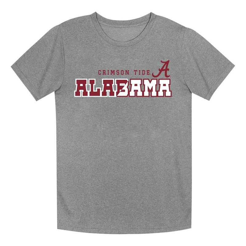 NCAA Alabama Crimson Tide Boys&#39; Gray Heather Poly T-Shirt, 1 of 2
