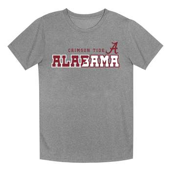 NCAA Alabama Crimson Tide Boys' Gray Heather Poly T-Shirt