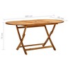 vidaXL Garden Table Teak Solid Acacia Wood Medium Foldable - Brown 63" x 33.5" x 29.5" - 4 of 4