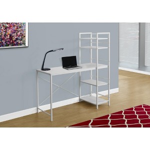 PAGED Simple Modern Computer Desk, Trapezoid Home Office Desk with 4 Storage Drawers, Wooden Desktop and Metal Legs for Office, Study - 1 of 4