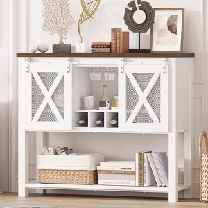 GustoWave 46.5'' Sideboard Buffet Storage Cabinet with Storage, Coffee Bar Cabinet, Farmhouse Wine Bar Cabinet with Wine Glass Rack - 1 of 4