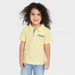 Toddler Boys' Chambray Pocket Short Sleeve Knit Polo Shirt - Cat & Jack™