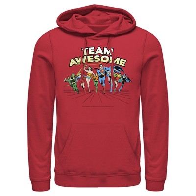 Men's Justice League Team Awesome Perspective Pull Over Hoodie