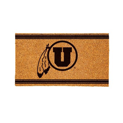Evergreen University of Utah Logo Natural Coir 28 x 16 Inches Indoor Outdoor Doormat