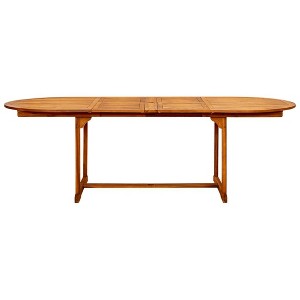 vidaXL Outdoor Dining Table Extendable Garden Patio Table Solid Acacia Wood - 78.7" x 39.4" x 29.5" Oval - 1 of 4