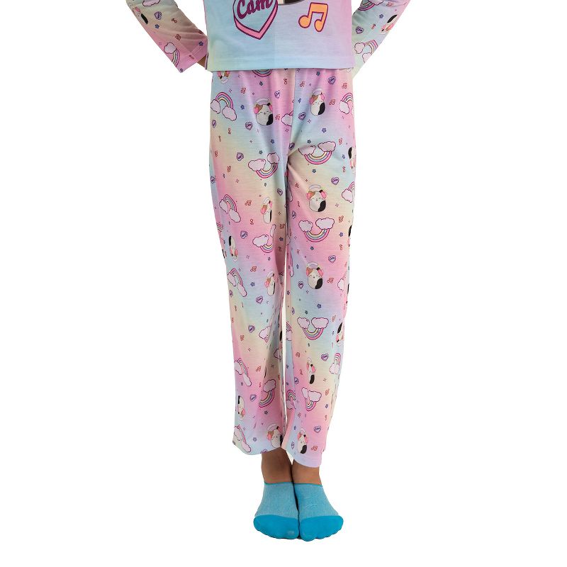 Squishmallows Cam the Cat Girls' 2-Piece Sleepwear Pajama Set, 2 of 4