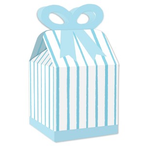 Big Dot of Happiness Blue Stripes - Square Favor Gift Boxes - Simple Party Bow Boxes - Set of 12 - 1 of 4