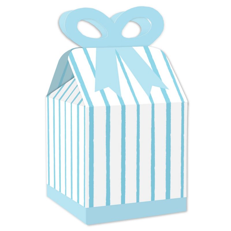 Big Dot of Happiness Blue Stripes - Square Favor Gift Boxes - Simple Party Bow Boxes - Set of 12, 1 of 9