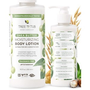 Tree To Tub Cocoa Butter Lotion for Sensitive Skin - Moisturizing Shea Butter Lotion for Extremely Dry Skin for Women & Men - Lemongrass & Coconut - 1 of 4