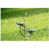 SPI Home Bird and Flower Birdbath on Stake – 39" Tall Metal Garden Bath, Nature-Inspired Outdoor Accent with Decorative Floral Detail - 2 of 3