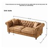 Lyngins 3-Seater Chesterfield Sofa with Roll Armrest, 450LBS Wooden Frame, Mid Century Modern Upholstered Couch  for Living Room, Office, Apartment - 4 of 4