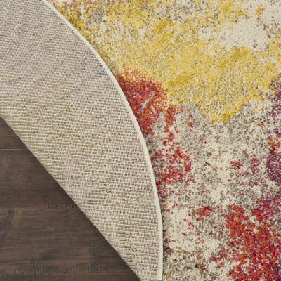 Ivory Abstract Tufted Round Reversible Rug, 5'3"