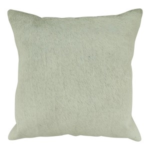 Saro Lifestyle Cowhide Throw Pillow with Down Filling, 18", Gray - 1 of 3