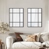 1-Piece 30 in.W x 39 in.H Iron Right Angled Rectangular Black Window Frame Hanging Mirror Wall Mirror - 2 of 4