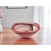 HomeRoots 10" Red And White Alabaster Glass Square Salad Bowl - 2 of 4