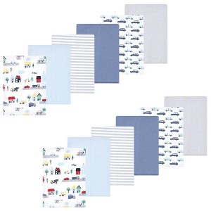 Luvable Friends Hudson Baby Flannel Burp Cloths 12pk Set - 1 of 2