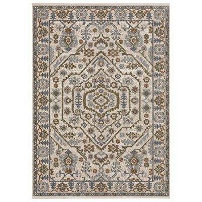 Oriental Weavers Hastings HA02I Ivory/ Rust Indoor Area Rug - 3'10" x 5'5"