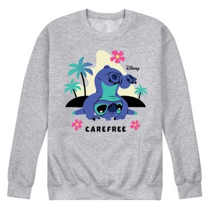 Men's - Lilo and Stitch - Carefree Headstand Graphic Fleece Sweatshirt - 1 of 4