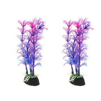 Unique Bargains Aquarium Plastic Plants Tree for Fish Tank Landscape Decor 4.72" 2 Pcs