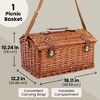 Juvale Juvale Wicker Picnic Basket for 4 with Utensils, Glasses, and Insulated Cooler Bag - Camping and Picnic Essentials Kit - 4 of 4