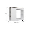 NicBex Mobile Kitchen Island Cart Morden Kitchen Carts on Wheels with Storage with 5 Storage Shelves for Kitchen, White - 2 of 4