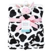 Hudson Baby Infant Girl Plush Blanket with Security Blanket, Cow, One Size - 2 of 4