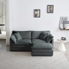 76.7" Chenille Modular L-Shaped Sectional Sofa with Double-layer Cushion and Ottoman for Small Living Room - 3 of 4