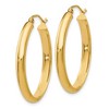 Black Bow Jewelry 3.5mm x 30mm Polished 14k Yellow Gold Domed Oval Hoop Earrings - 2 of 4