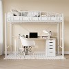 Loft Bed Twin Size with Stairs and Arched Guardrail,Sturdy Metal Slats Support,Space Saving, Noise Free,No Box Spring Needed,Ideal for Kid Room,Dorm - 4 of 4