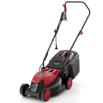 Tangkula Electric Lawn Mower 2-in-1 Versatile Corded Lawn Mower with Grass Collection Box 12 AMP Motor Red