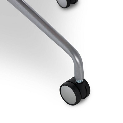 French Pink Armless Task Chair with Chrome-Finished Base