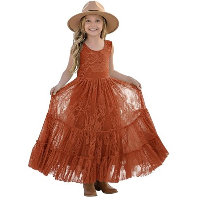 2Bunnies Rose All-Lace Zip Back Boho Garden Rustic Flower Girl Dress