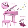 30 key Childs Toy Grand Baby Piano w/ Kids Bench Wood Pink - 3 of 4