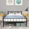 79.5"L x 59.5"W x 36"H Metal Platform Queen Bed Frame with Iron Art Headboard & Footboard Underbed Storage No Box Spring Needed 650lbs Capacity - 2 of 4