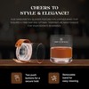 Bruno Magli Whiskey Rock Glasses with Leather Band, Set of 4, 13-Oz Old Fashion Glasses, Clear Barware Glasses for Scotch, Bourbon, and Liquor - 3 of 4