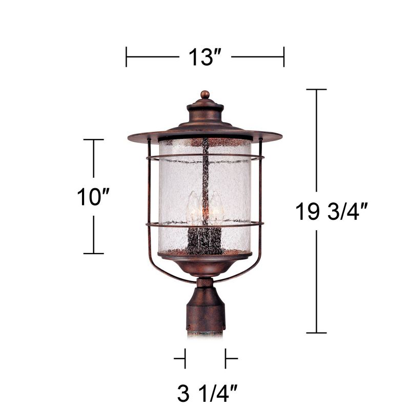 Franklin Iron Works Casa Mirada Rustic Industrial Outdoor Post Light Bronze 19 3/4" Clear Seeded Glass for Exterior Barn Deck House Porch Yard Patio, 3 of 4