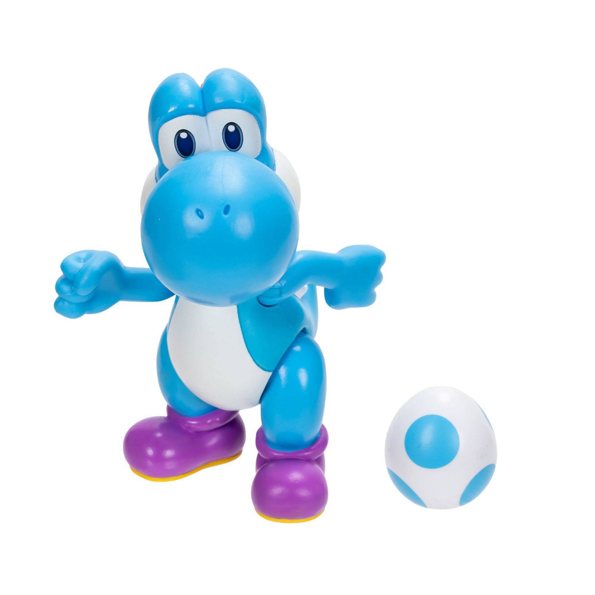 Nintendo Super Mario 4" Light Blue Yoshi With Egg Figure Wave 50 Action Figure