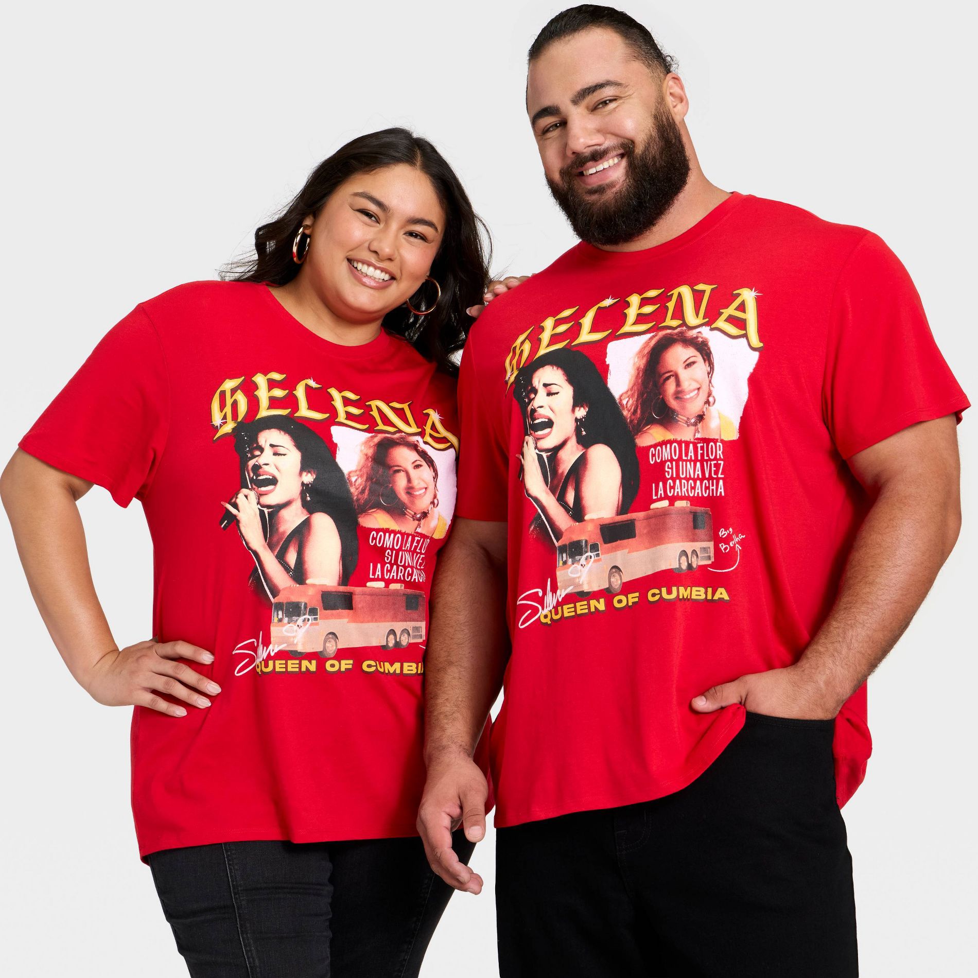Latino Heritage Month Adult Selena Graphic Short Sleeve T-Shirt - Red