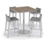 Travira 5pc Square Bar Table and Argento Bar Stool Set - Oxford Garden