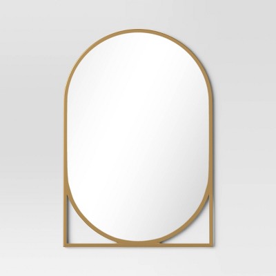 20" x 30" Decorative Wall Mirror Gold - Threshold™: Modern Powder-Coated Metal, Novelty Shape, Wall Mount