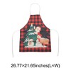 Unique Bargains Christmas Aprons Santa ClausChristmas TreeSnowman Linen Red Black Green Beige 21.65"x26.77" 1 Pcs - 3 of 4