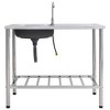 vidaXL Camping Sink Single Basin with Tap Stainless Steel - 2 of 4