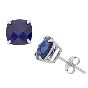 Designs By Gioelli Sterling Silver Gemstone Stud Earrings, Genuine, Lab Created - 1 of 2