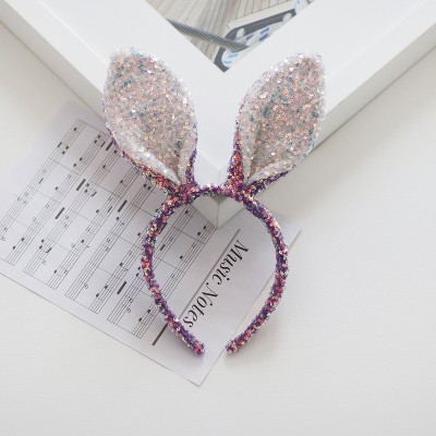 Summer Crystal - Sequin Bunny Ear Headband - 1 Pack