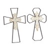 Set of 2 Metal Cross Carved Wood Wall Decors Black - Olivia & May: Iron Traditional Style, Vertical Display - 4 of 4