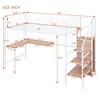 CAVINAS Twin Size Bed with Desk and Metal Grid, Twin Frame Bed with Lateral Storage Ladder and Wardrobe, Metal Loft, Stylish Metal, White - 3 of 4