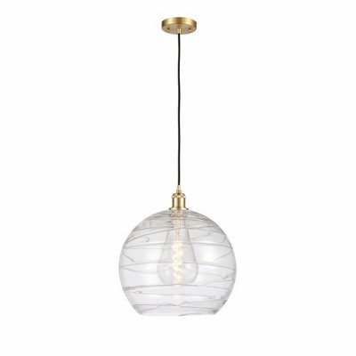 Athens Deco Swirl - 1 Light Pendant In Industrial Style-16.88 Inches Tall and 13.75 Inches Wide