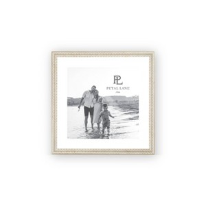 Petal Lane Matted Photo Frame White Gold - 1 of 4